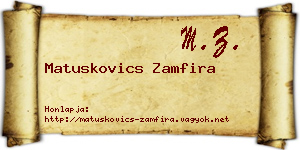 Matuskovics Zamfira névjegykártya